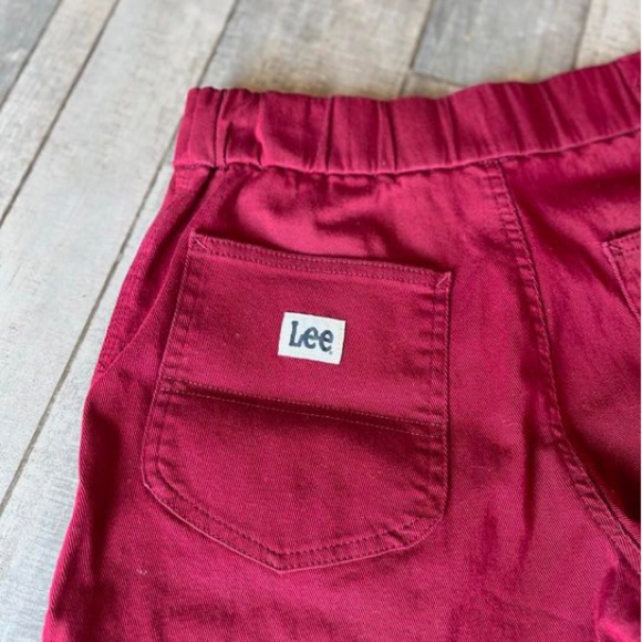Lee Burgundy Elastic Waist Shorts - Size 8 - Picture 3 of 5